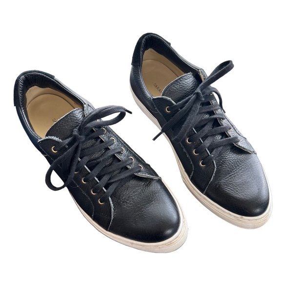 Sarah Flint The Perfect Sneaker Black Leather Lace-up Pointed Toe Size 39 US 8.5 - Picture 2 of 11